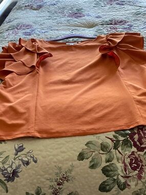 Chico's Ruffle Sleeve Top - Burnt Orange